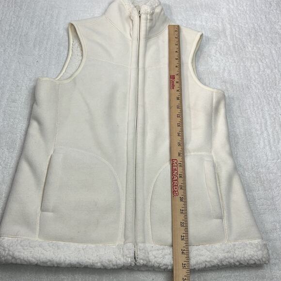 Weatherproof ivory fleece reversible zip up sleeveless vest with pockets small - Picture 6 of 7